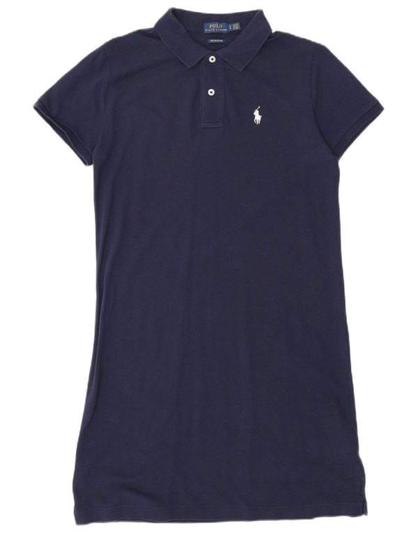 Vestido polo feminino POLO RALPH LAUREN Reino Unido 10 pequeno algodão azul marinho
