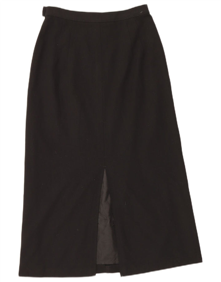 Saia maxi feminina Marks & Spencer Reino Unido 12 médio W28 poliéster preto
