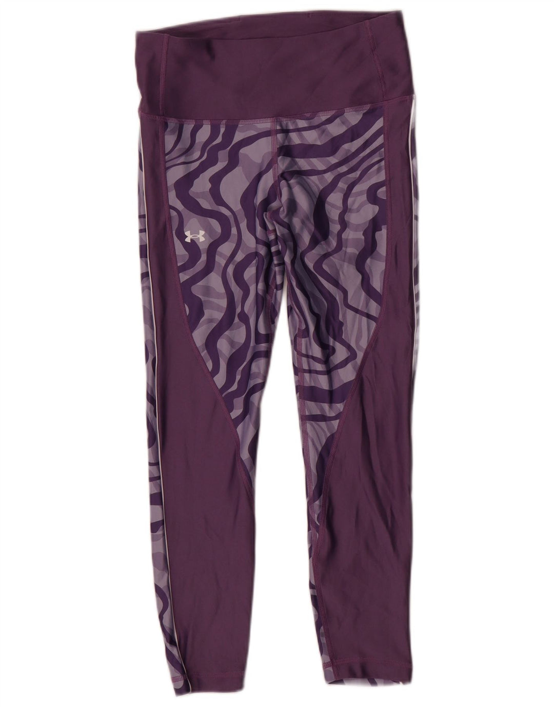 Under Armour Womens Heat Gear Abstract Pattern Leggings Reino Unido 14 Médio Roxo