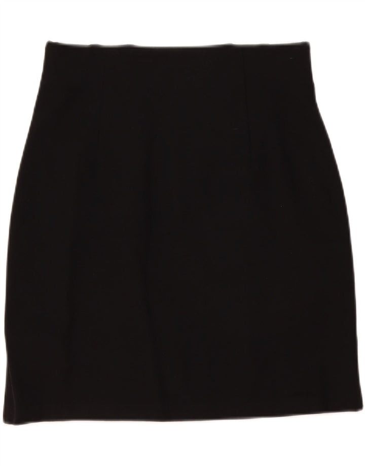 Minissaia feminina Marks & Spencer Reino Unido 12 médio W30 viscose preta