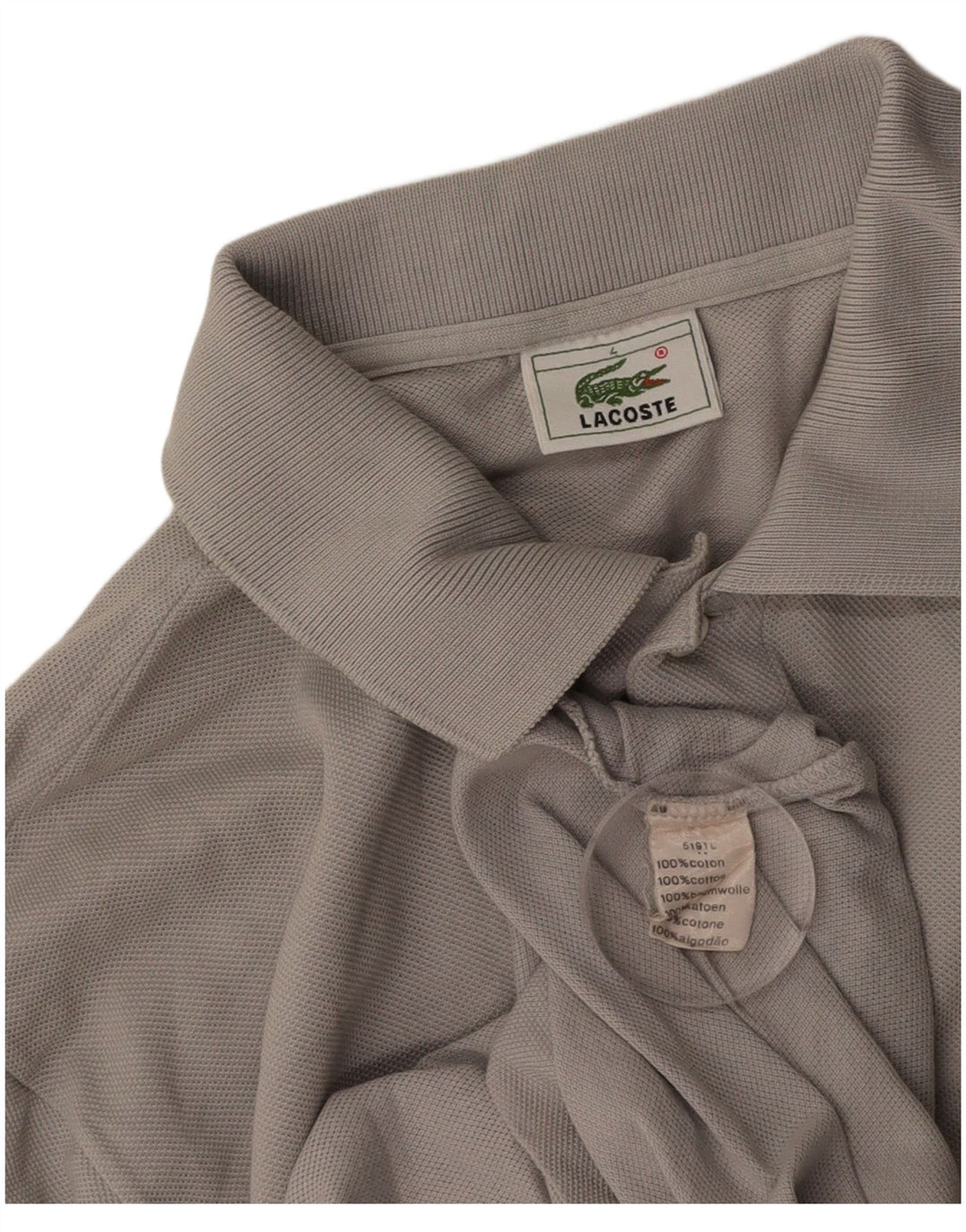 Camisa polo masculina LACOSTE tamanho 4 algodão cinza médio
