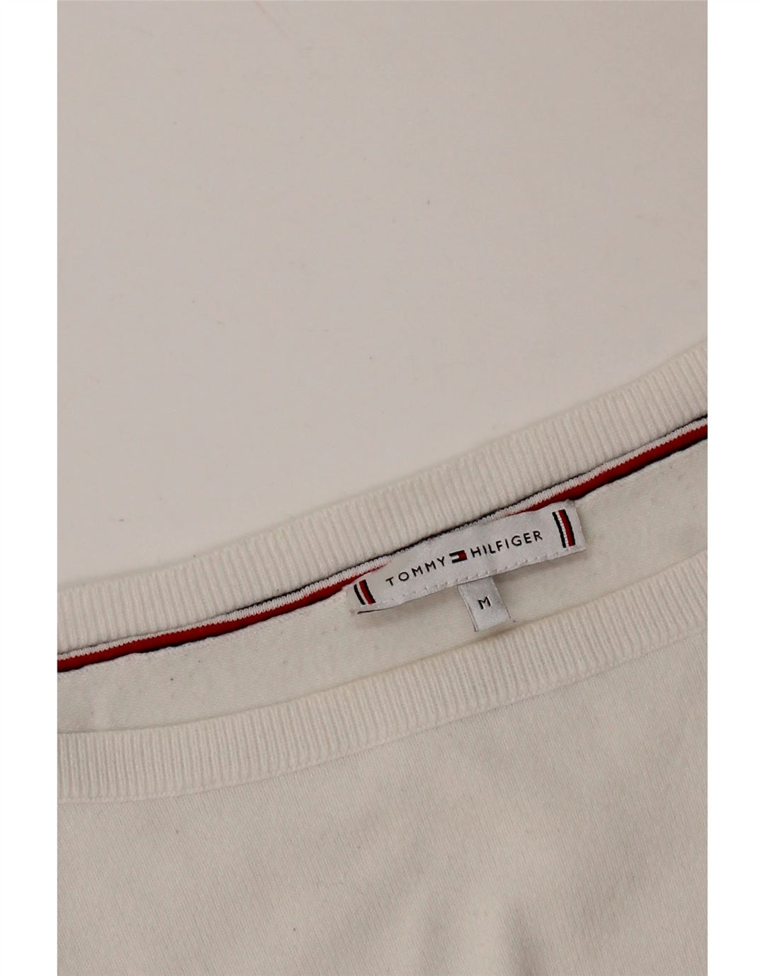 Suéter feminino TOMMY HILFIGER com gola canoa Reino Unido 14 médio branco