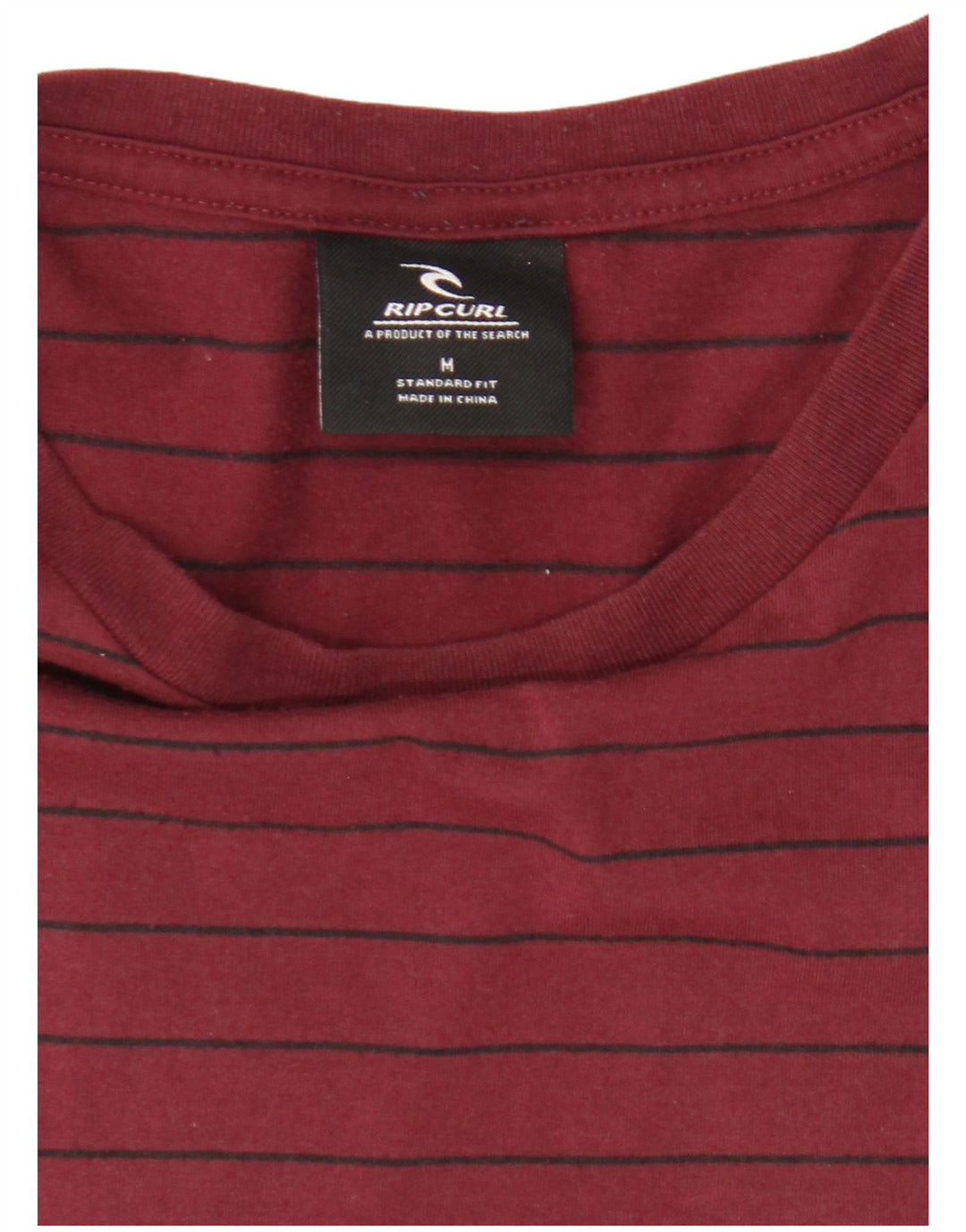 Rip Curl Camiseta Masculina Top Médio Listrado Borgonha