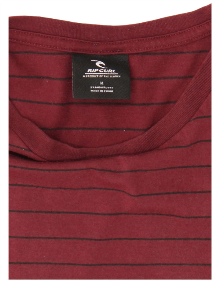 Rip Curl Camiseta Masculina Top Médio Listrado Borgonha