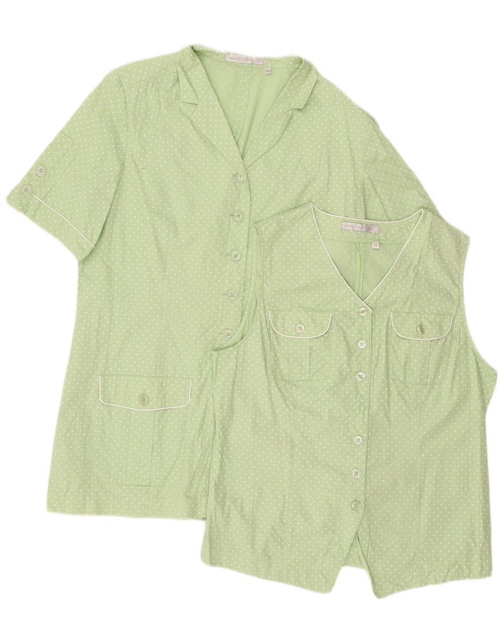 Conjunto feminino de 2 peças Mario Rosella EU 40 algodão com bolinhas verdes médias