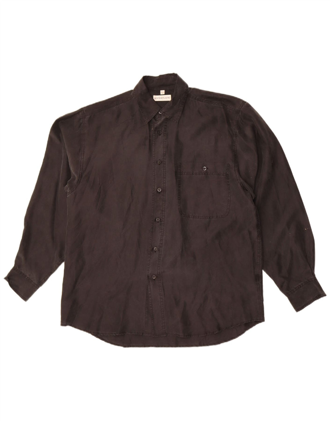 Camisa masculina vintage grande seda preta