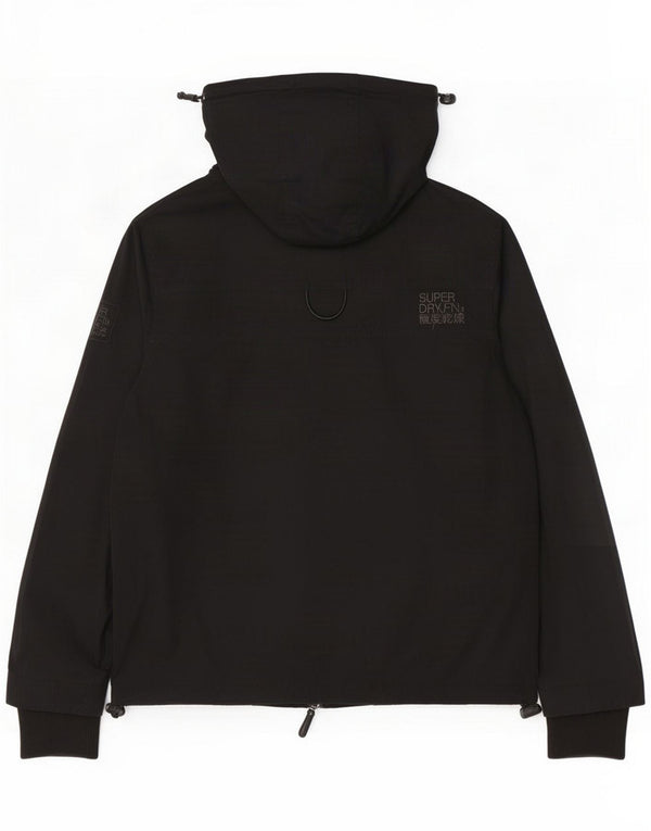 Casaco corta-vento feminino com capuz Superdry UK 42 XL Poliéster preto