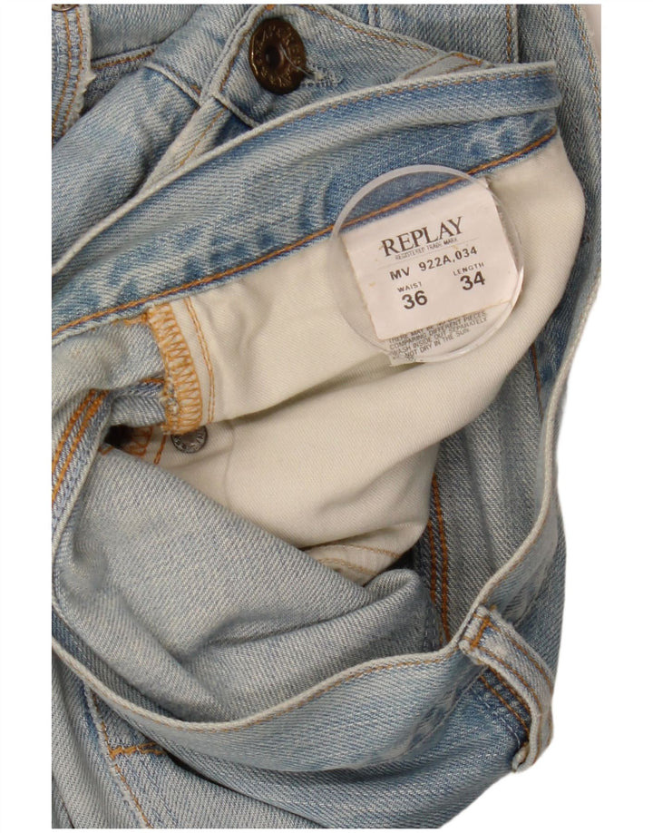 REPLAY Jeans retos masculinos W36 L34 algodão azul