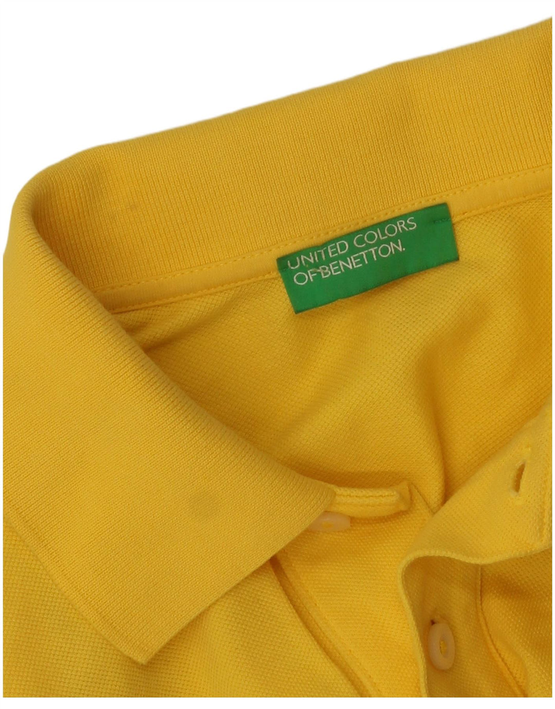 Camisa polo masculina Benetton pequena amarela