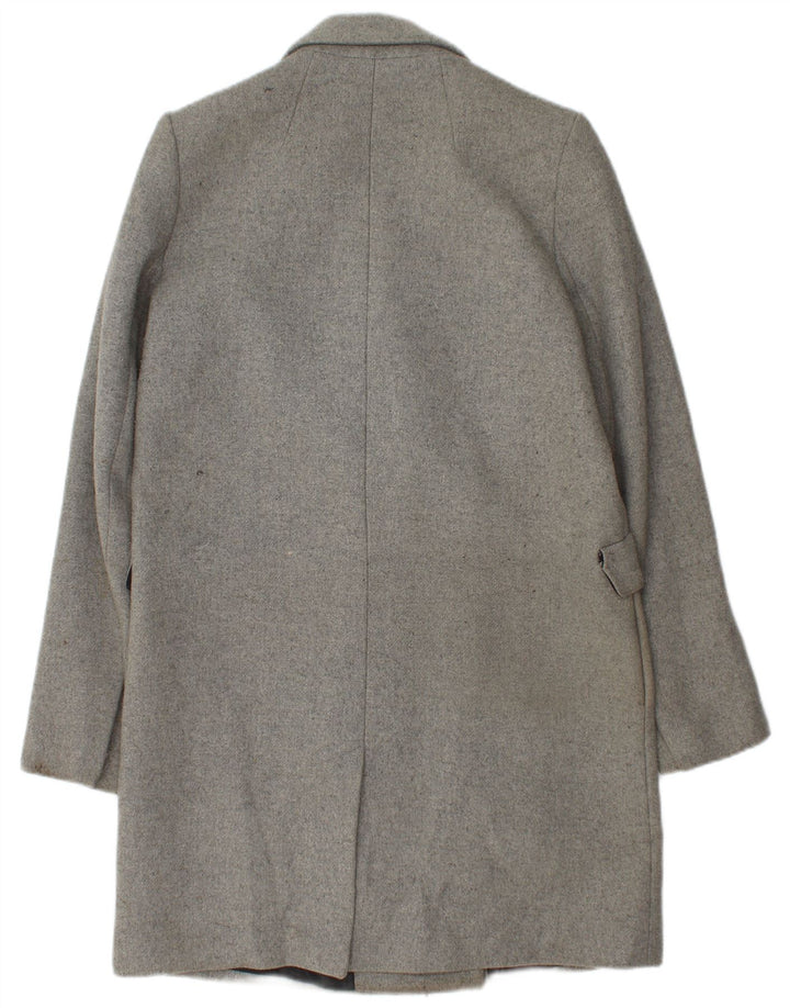 Casaco feminino Zara com peito duplo UK 14 poliéster cinza médio