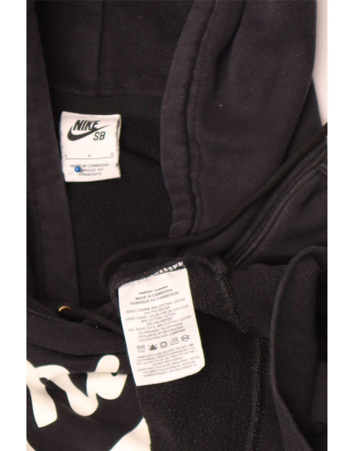 Jumper com capuz gráfico masculino Nike grande poliéster preto