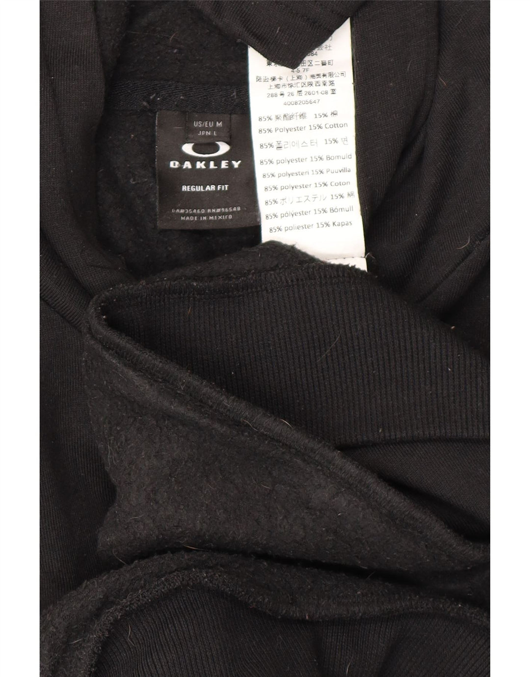 OAKLEY Mens Regular Fit Hoodie Jumper Médio Poliéster Preto