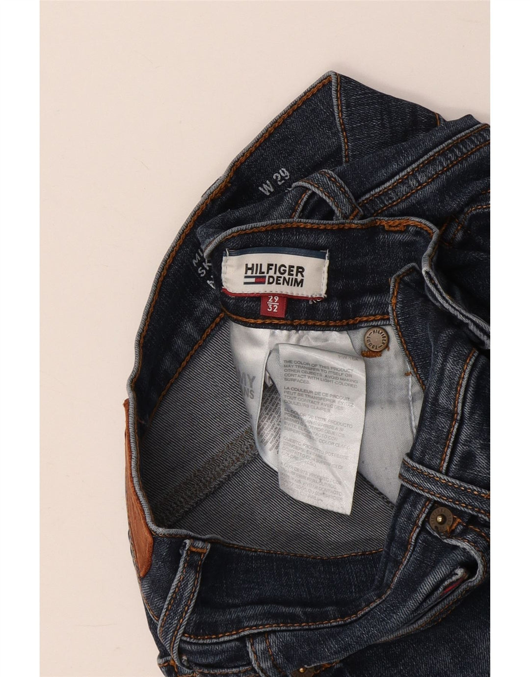 Jeans skinny de cintura média TOMMY HILFIGER W29 L32 algodão azul