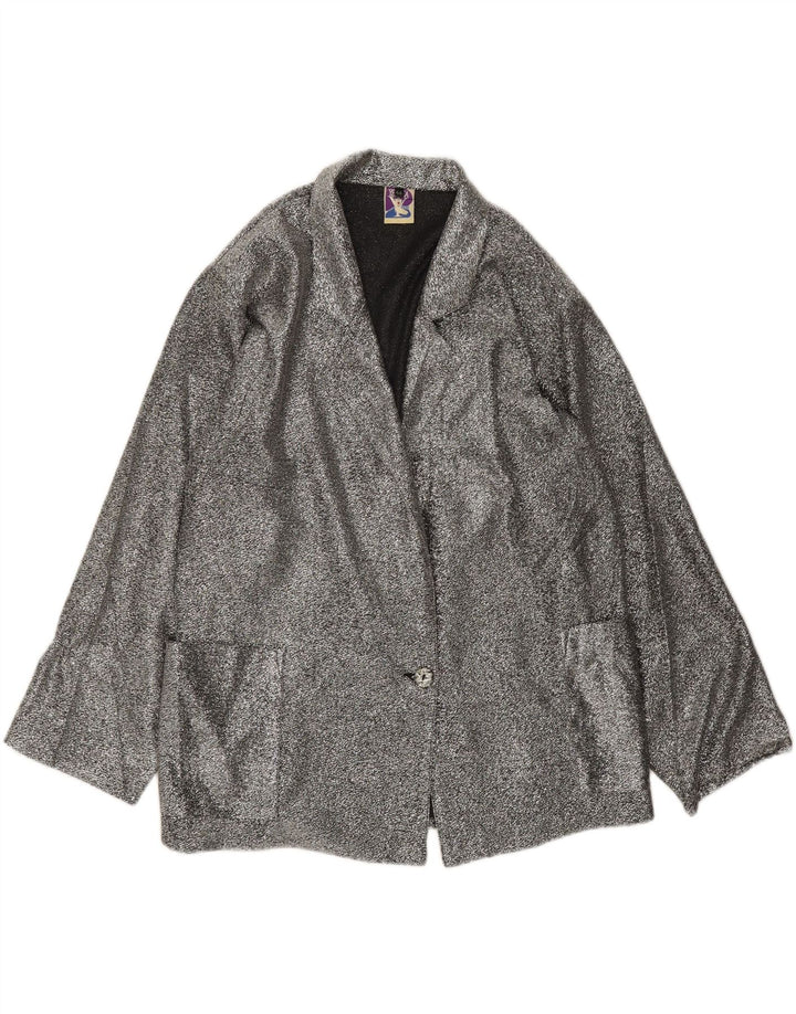 Jaqueta Blazer Feminina Yessica com 1 Botão EU 44 XL Cinza Poliéster