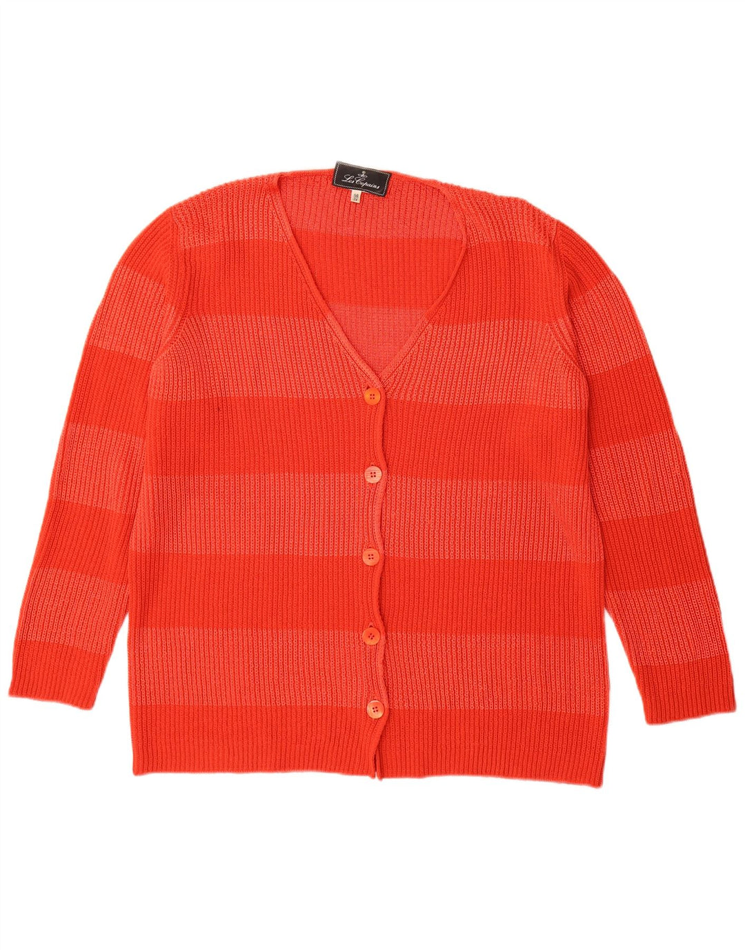 Suéter cardigã feminino com palangre Les Copains IT 46 listrado vermelho grande