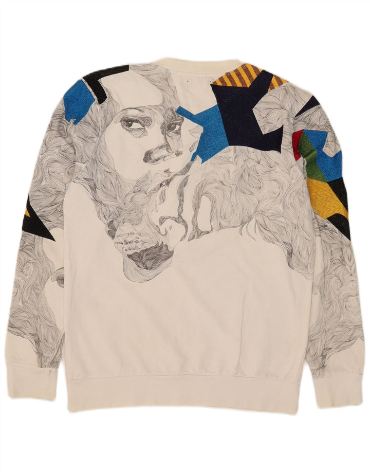 Zara moletom gráfico masculino jumper grande branco
