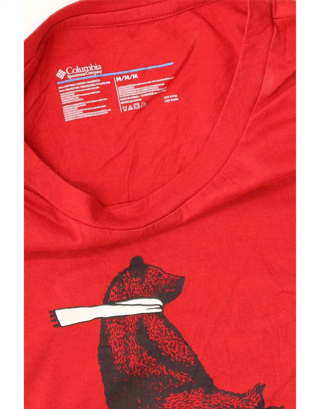 Camiseta Columbia Masculina Graphic Top Médio Algodão Vermelho