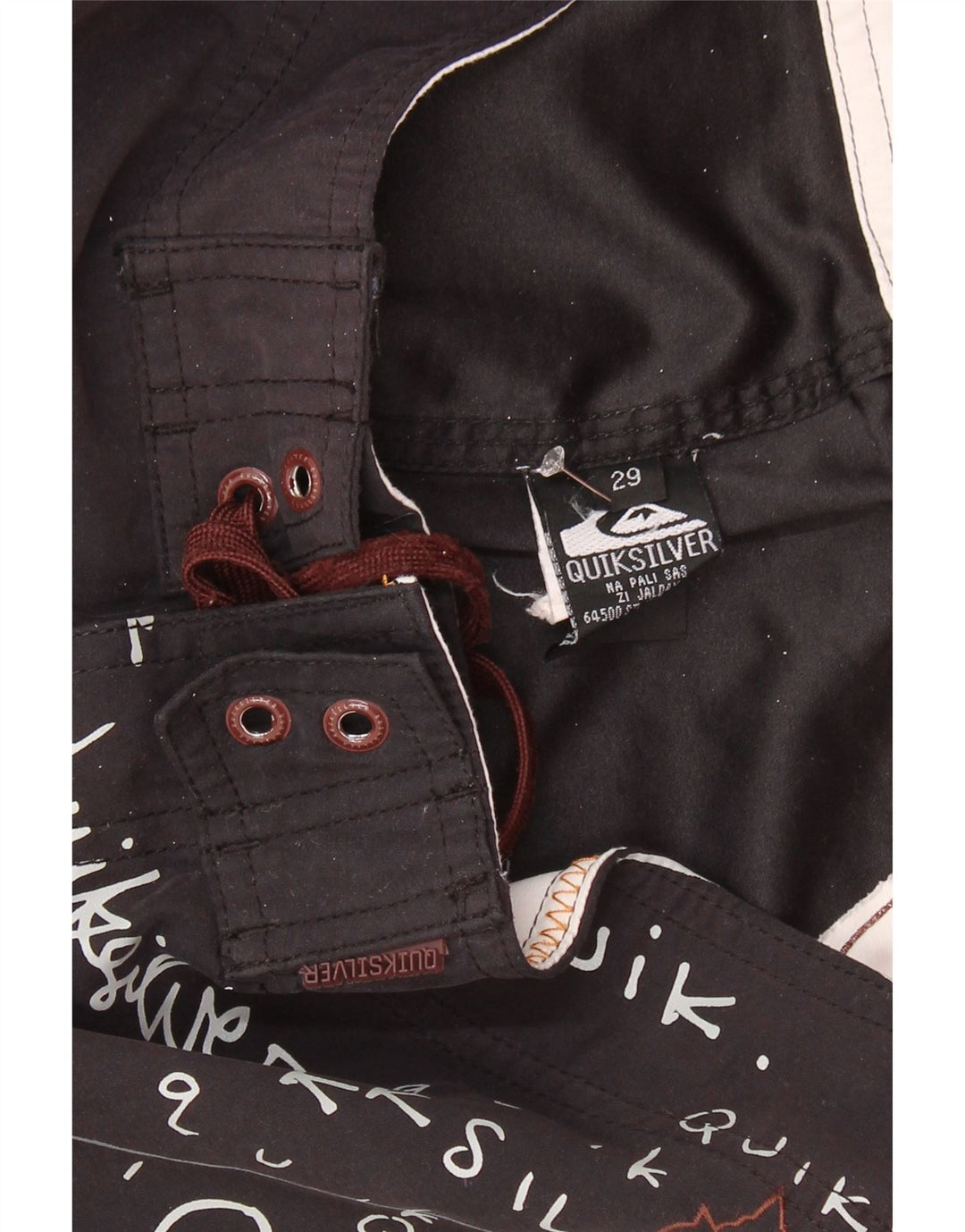 Shorts de natação masculino gráfico QUIKSILVER pequeno poliéster preto