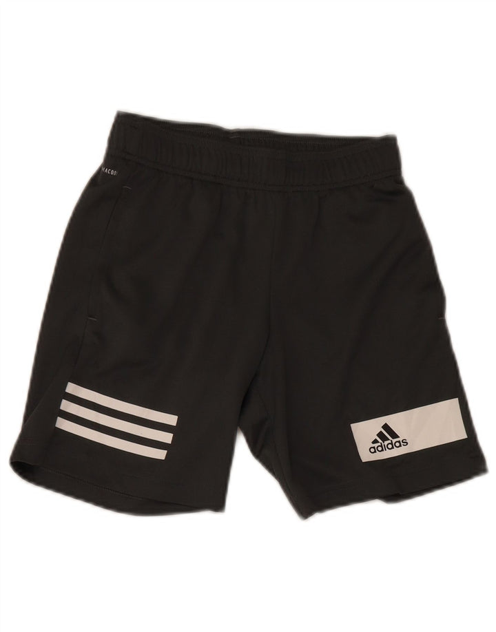 Shorts esportivos Adidas Boys Climacool 9-10 anos cinza colorblock poliéster