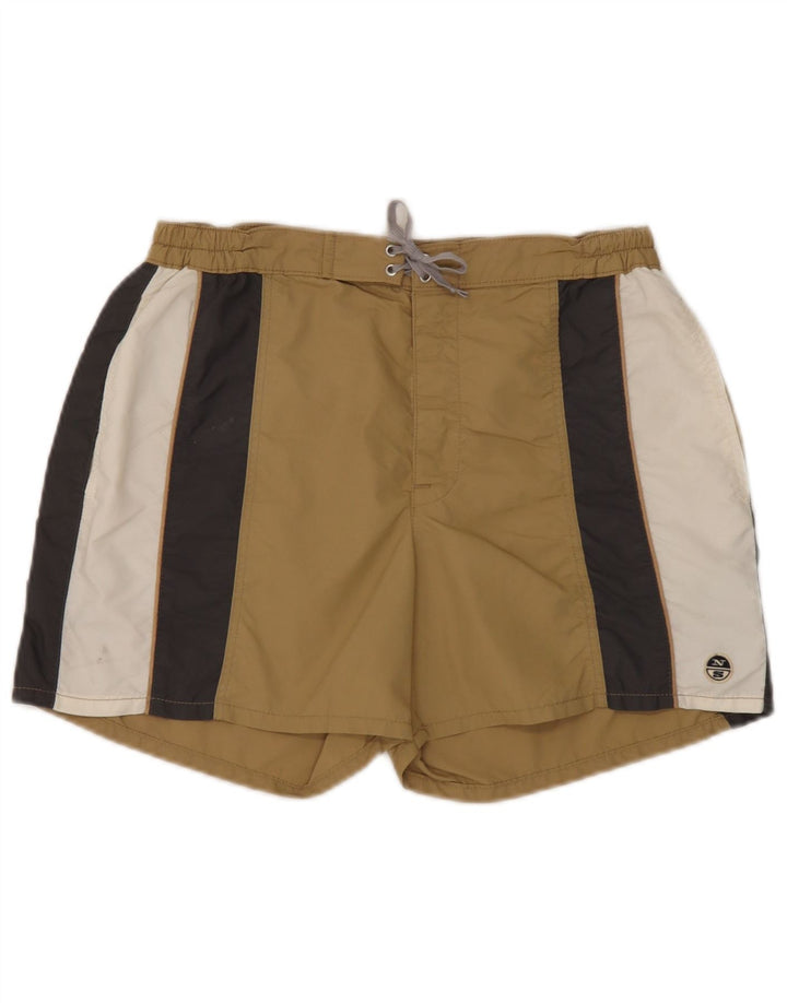 Shorts de natação masculino North Sails médio bege colorblock
