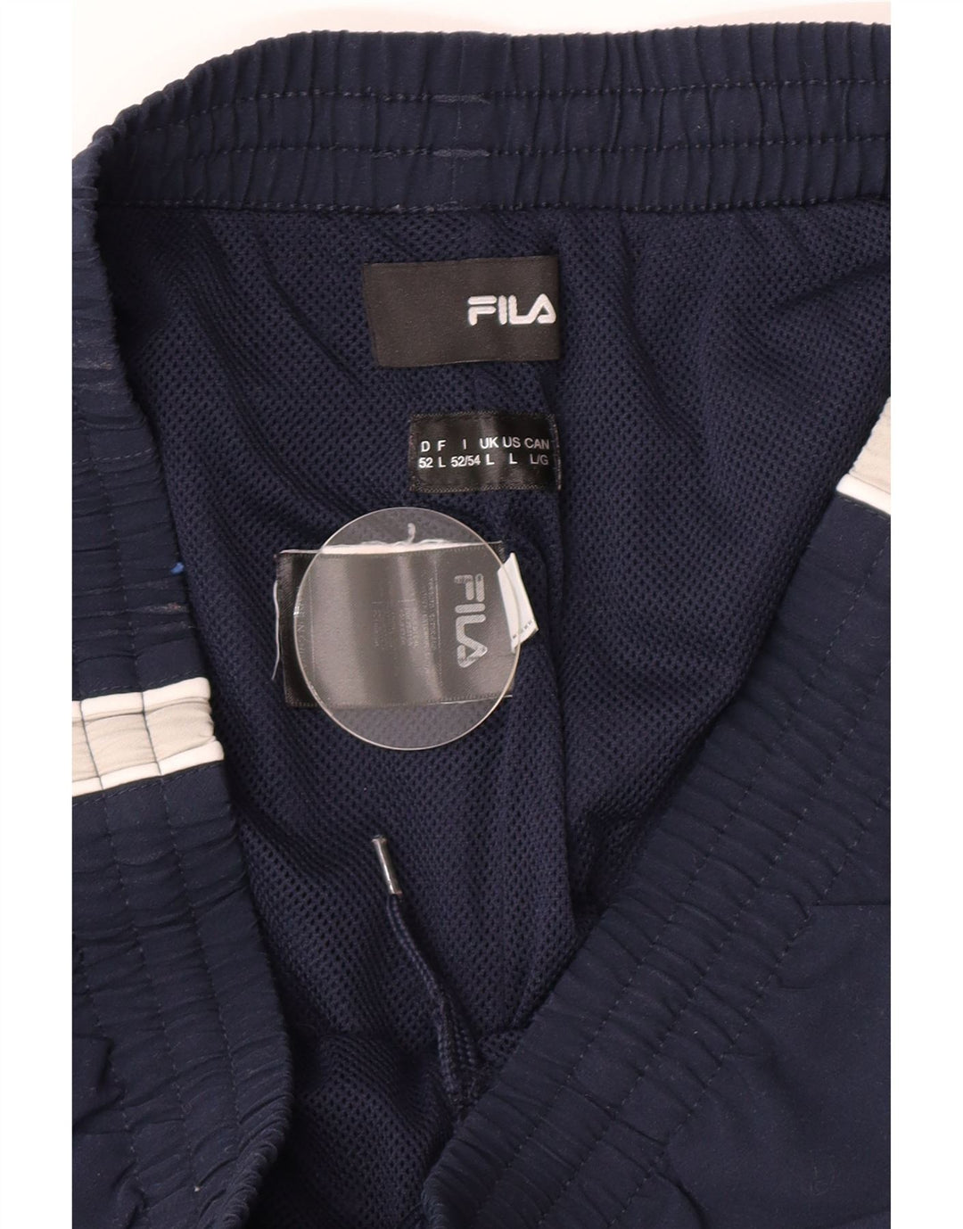 Calça de treino masculina Fila Graphic grande poliéster colorblock azul marinho