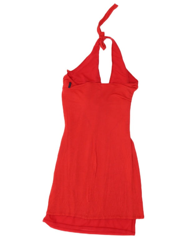 Vestido Halter Feminino Armani Jeans UK 12 Médio Vermelho