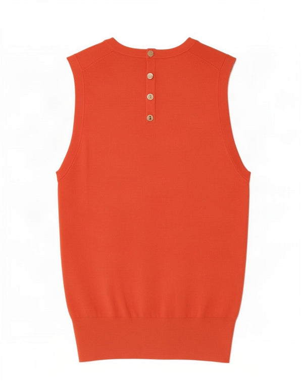 Zara Womens Vest Tank Top UK 8 Pequeno Laranja Viscose