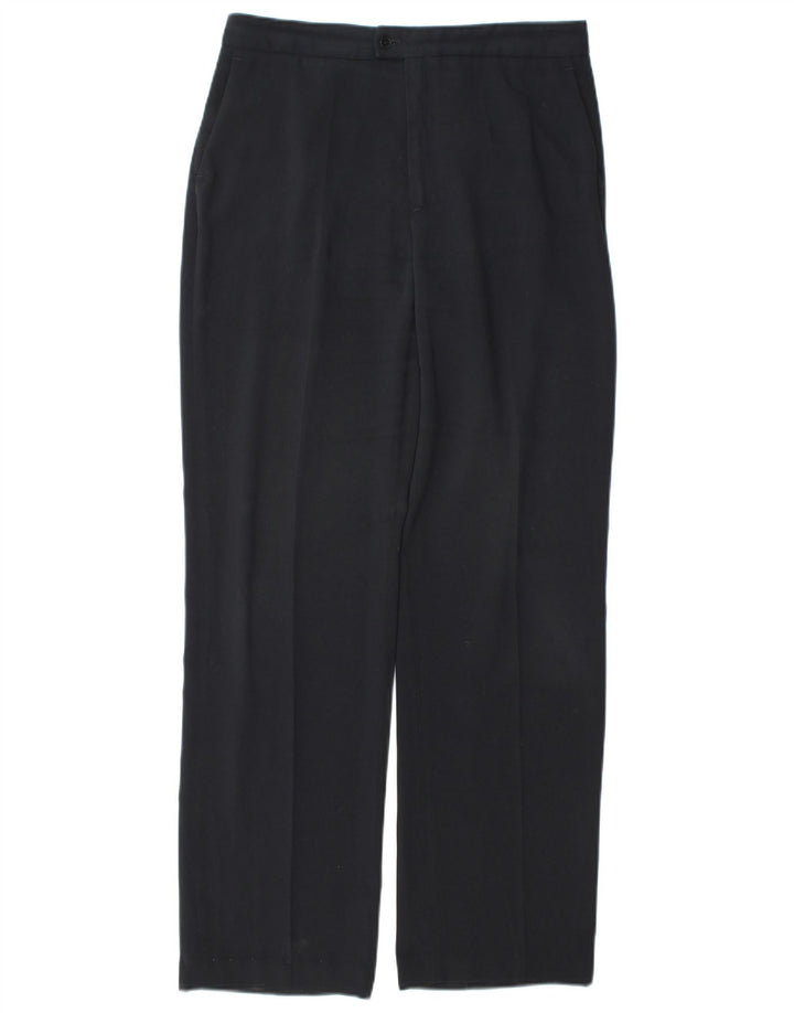 Calça feminina Zara Straight Suit EU 40 Médio W30 L31 Poliéster Azul Marinho