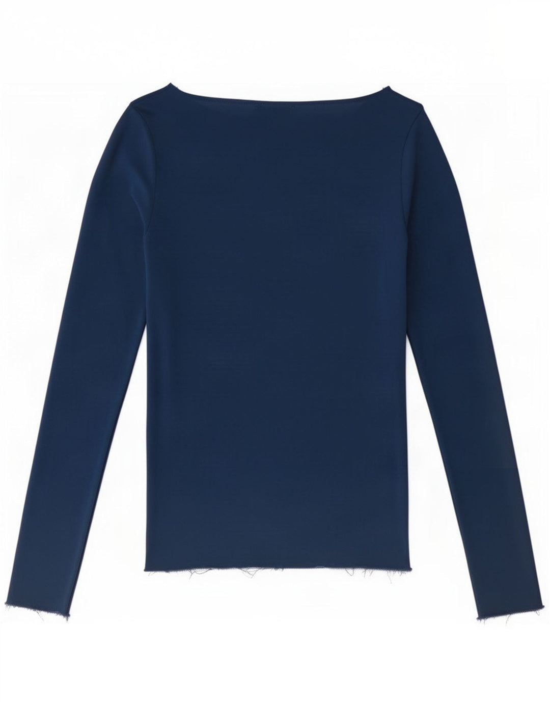 Top feminino Zara manga comprida UK 8 pequeno azul marinho