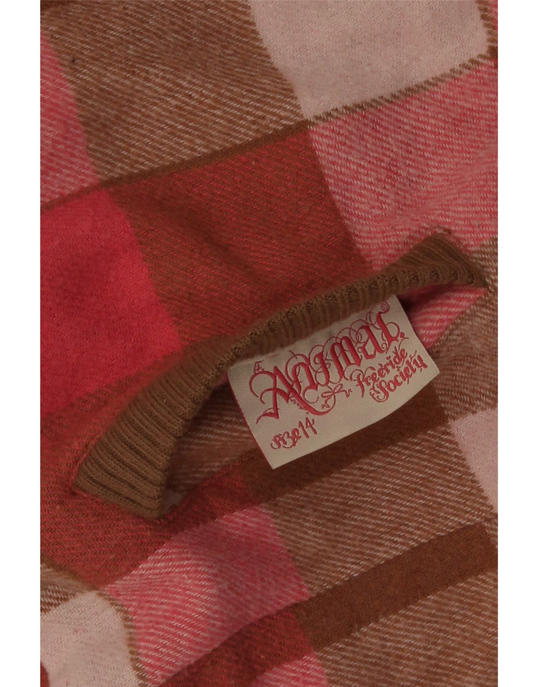 Colete reversível feminino Animal UK 14 xadrez rosa médio