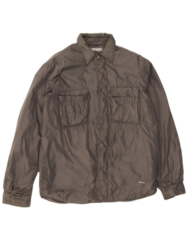 Aspesi Mens Utility Jacket UK 40 Large Grey Polyamide