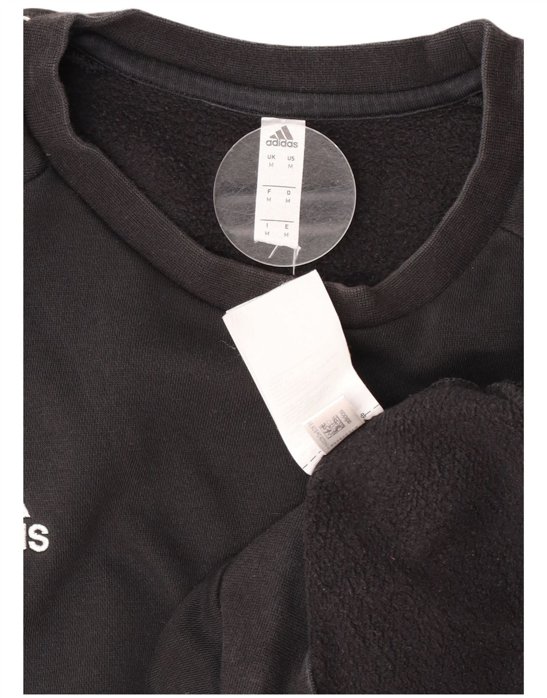 Adidas Mens Moletom Jumper Médio Algodão Preto