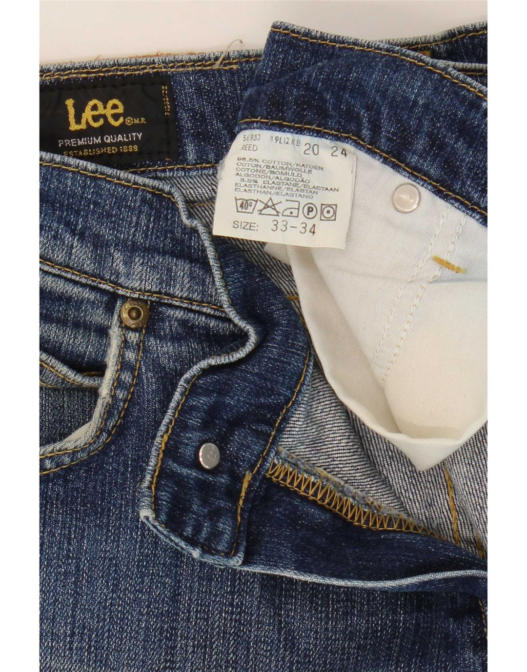 Lee Womens REED Bootcut Jeans W33 L34 Azul Algodão