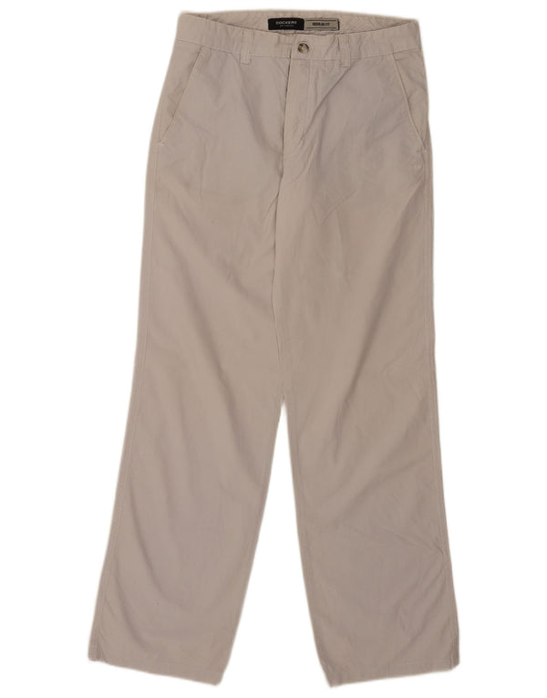 Calças Dockers Mens Regular Fit Chino W31 L32 Algodão Cinza