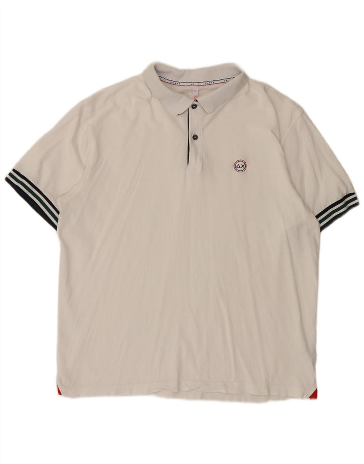 Camisa polo masculina Sun68 3XL algodão branco