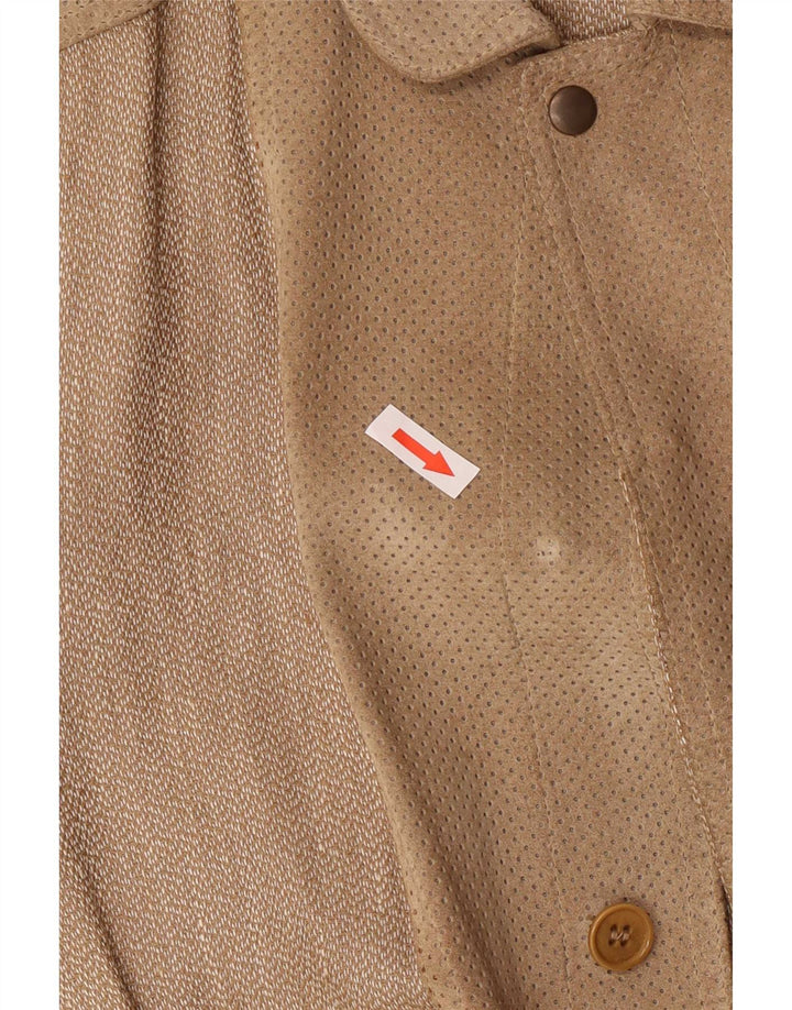 Breco's Mens Bomber Jacket IT 50 Large Brown Linen