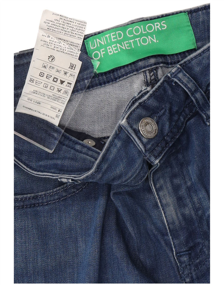Calça jeans feminina BENETTON W26 L33 azul algodão