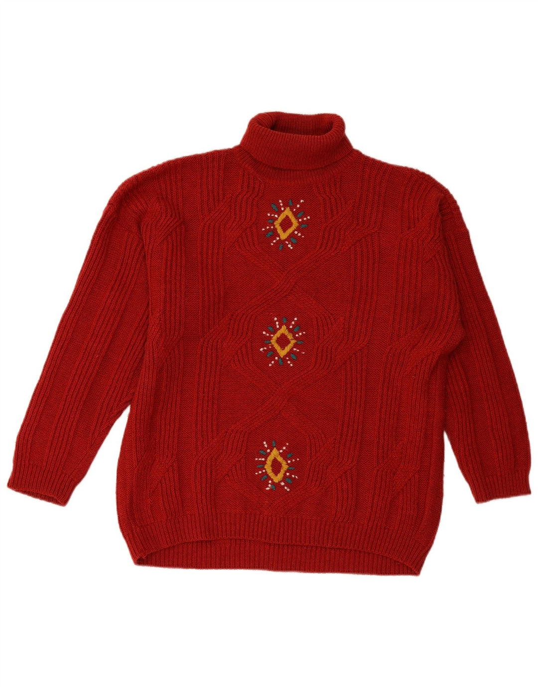 Suéter feminino VINTAGE com gola redonda Reino Unido 18 XL Borgonha Fair Isle