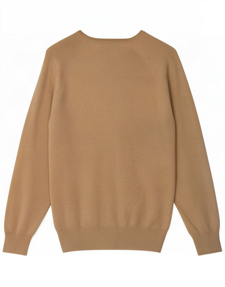 Zara Suéter masculino com decote em V grande viscose bege