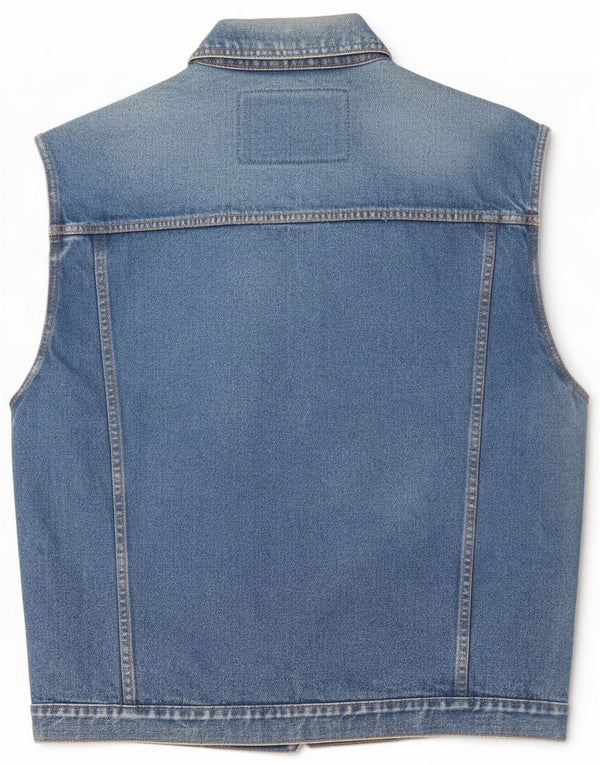 Colete jeans masculino vintage UK 40 grande azul