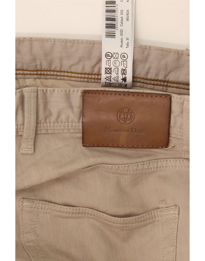 MASSIMO DUTTI Mens Slim Fit Casual Trousers W31 L31 Beige Cotton Vintage Massimo Dutti and Second-Hand Massimo Dutti from Messina Hembry 