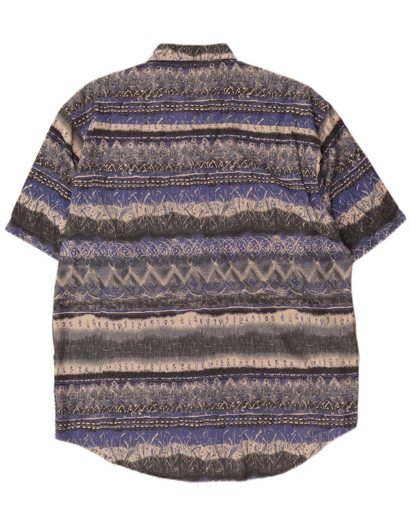 Camisa masculina de manga curta St. Bernard, viscose listrada multicolorida média