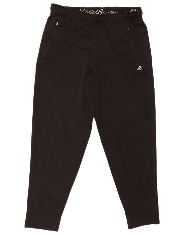 EDDIE BAUER Calça de treino masculina Joggers poliéster preto médio