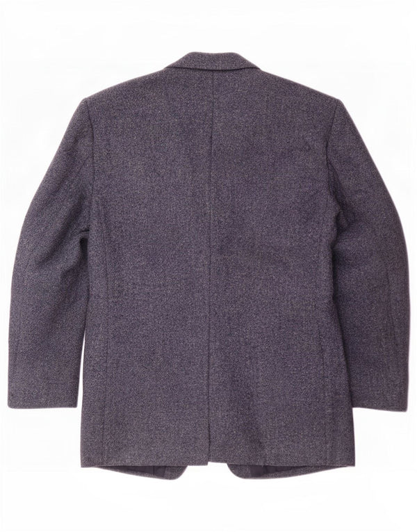 Jaqueta blazer masculina Harris Tweed com 3 botões Reino Unido 40 grande azul marinho nova lã