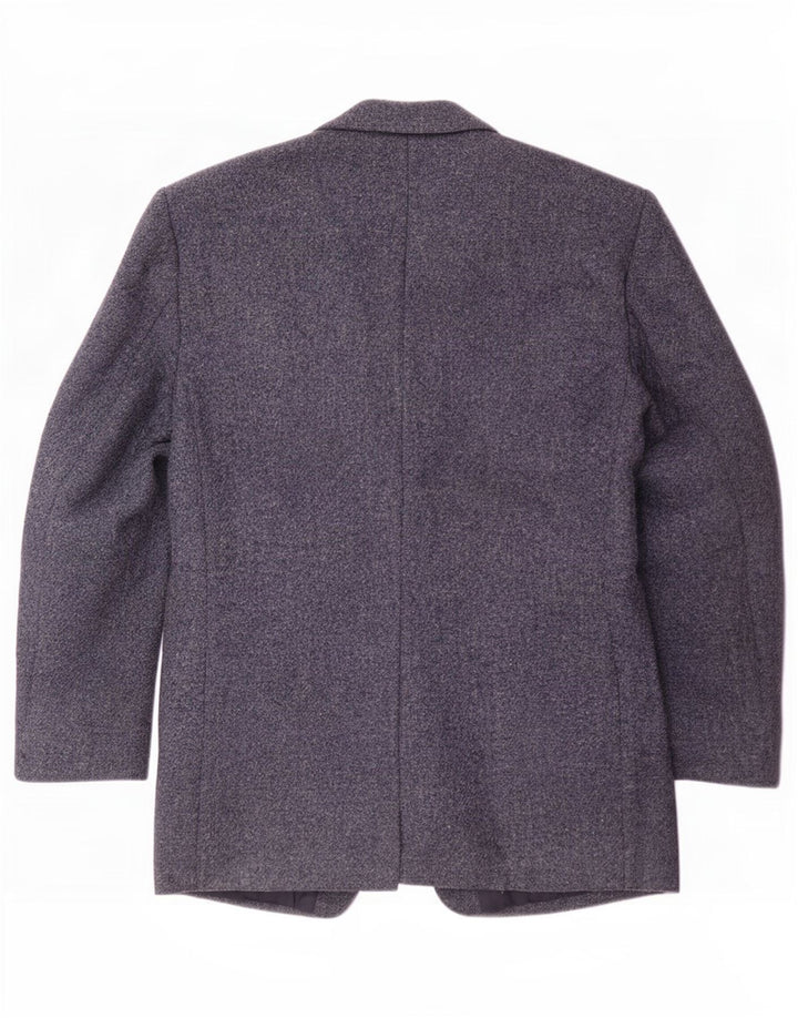 Jaqueta blazer masculina Harris Tweed com 3 botões Reino Unido 40 grande azul marinho nova lã