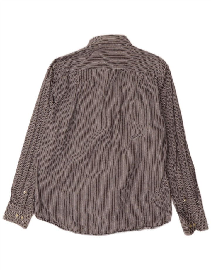 Camisa masculina ASCOT SPORTS grande algodão listrado cinza