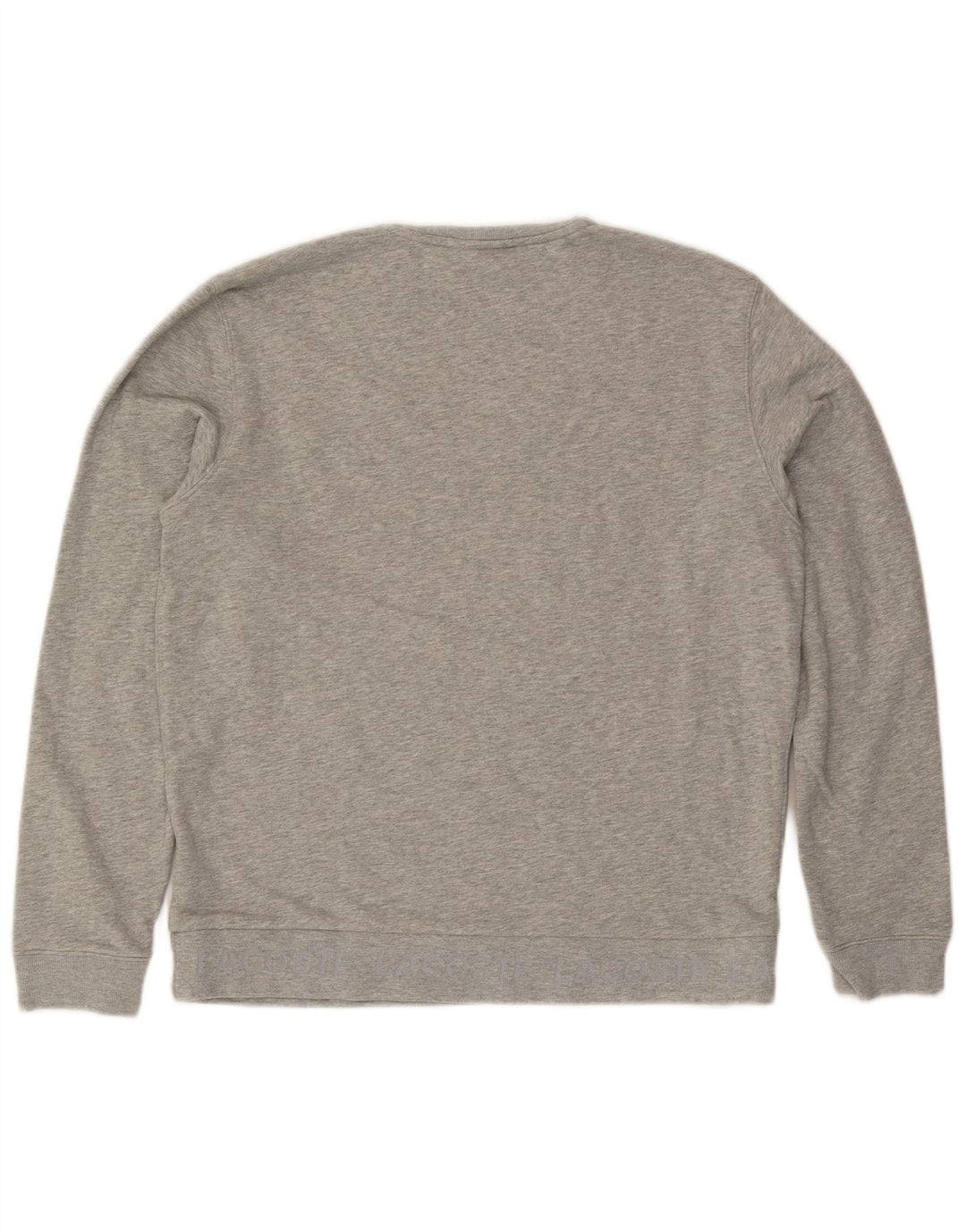 Lacoste moletom masculino tamanho 5 grande algodão manchado cinza