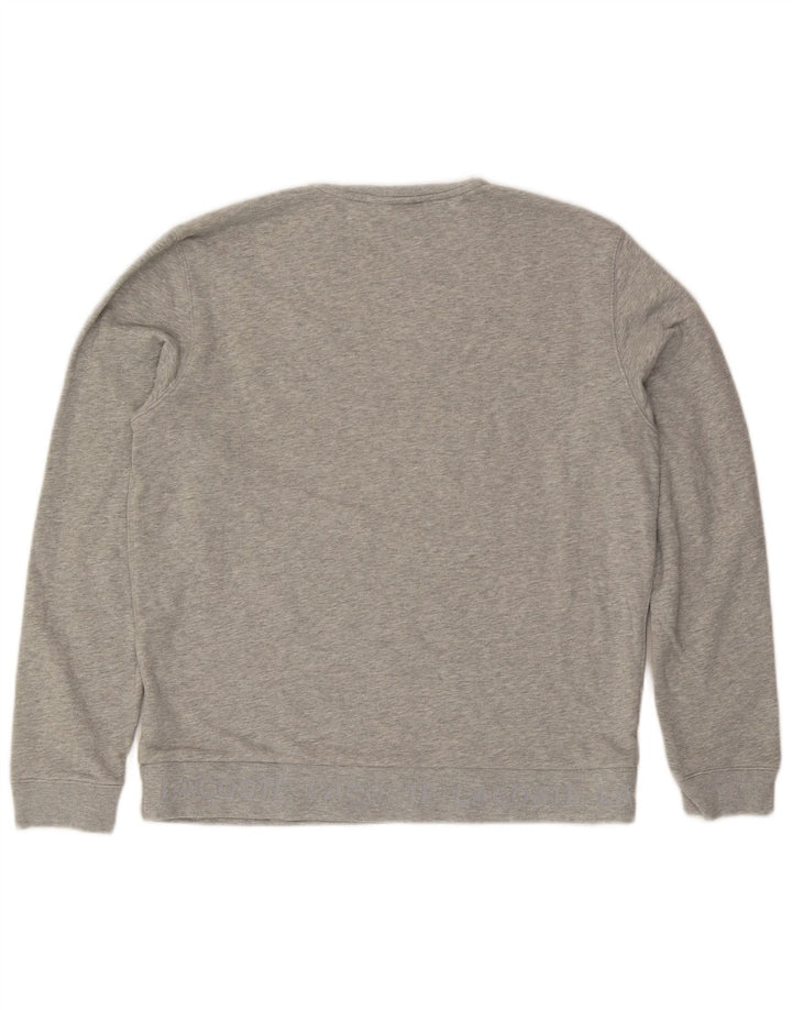 Lacoste moletom masculino tamanho 5 grande algodão manchado cinza