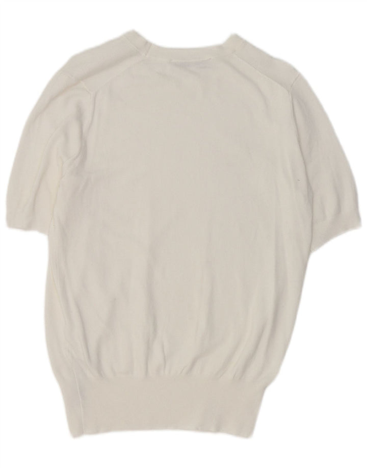 Zara blusa feminina manga curta top grande viscose branca