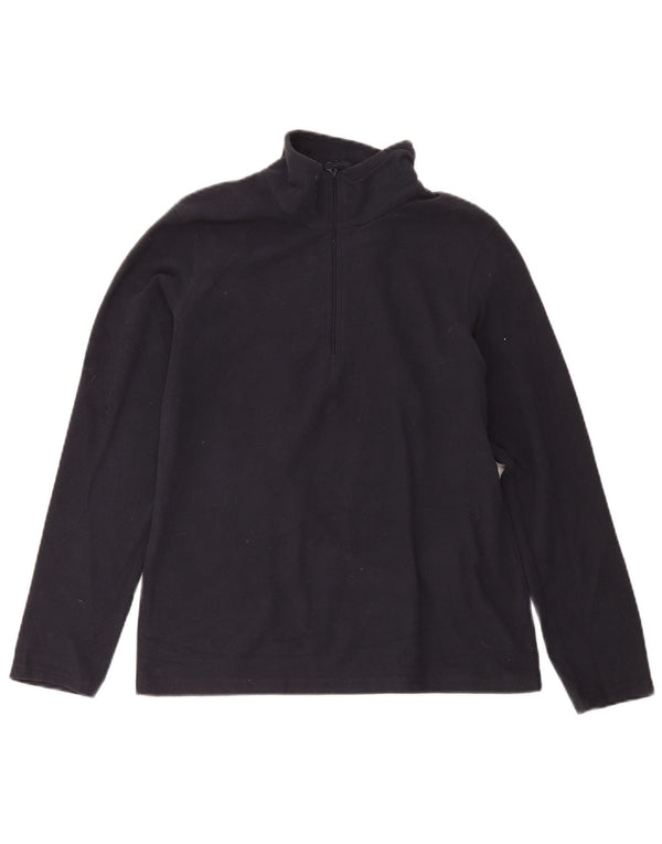 Suéter feminino de lã com gola e zíper Mountain Warehouse Reino Unido 14 médio azul marinho